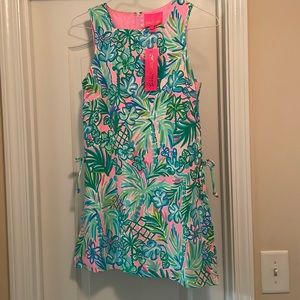 NWT Donna square neck romper in pelican pink